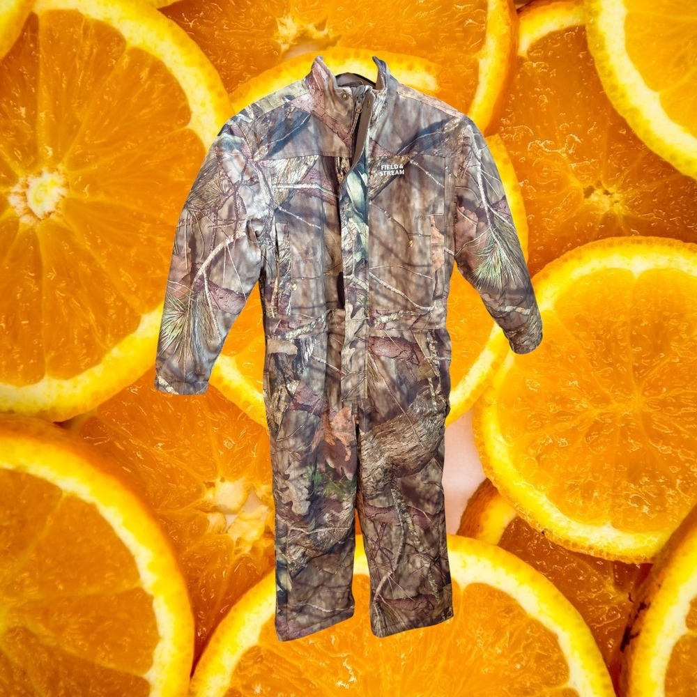 Field & Stream Youth Small Mossy Oak Camo‎ Insulated Hunting Coveralls Suit SM
